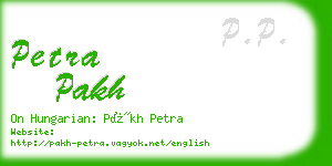 petra pakh business card